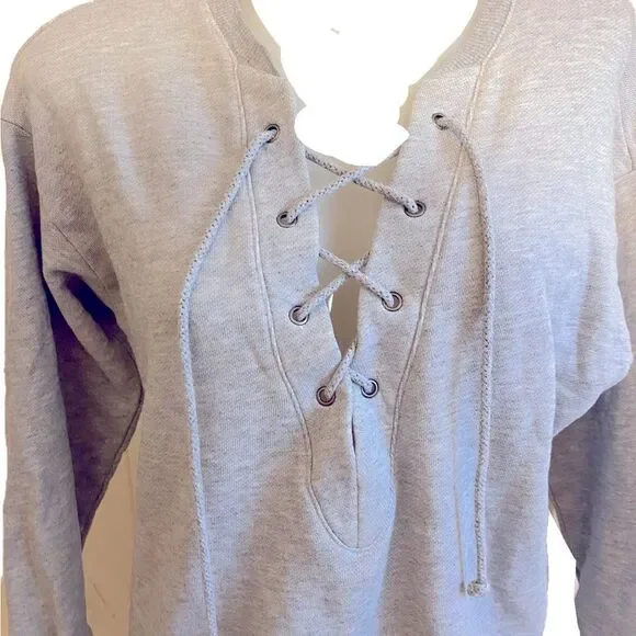 Soft Joie Lace up Sweatshirt - XS ash gray Cotton /elastane , NWOT - Picture 2 of 6